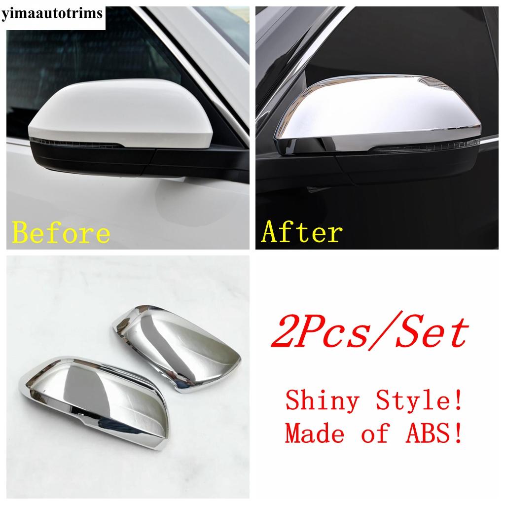 Rearview Mirror Cap Door Handle Cover Trim ABS Chrome / Carbon Fiber Accessories For VW Volkswagen Atlas / Teramont 2017 -