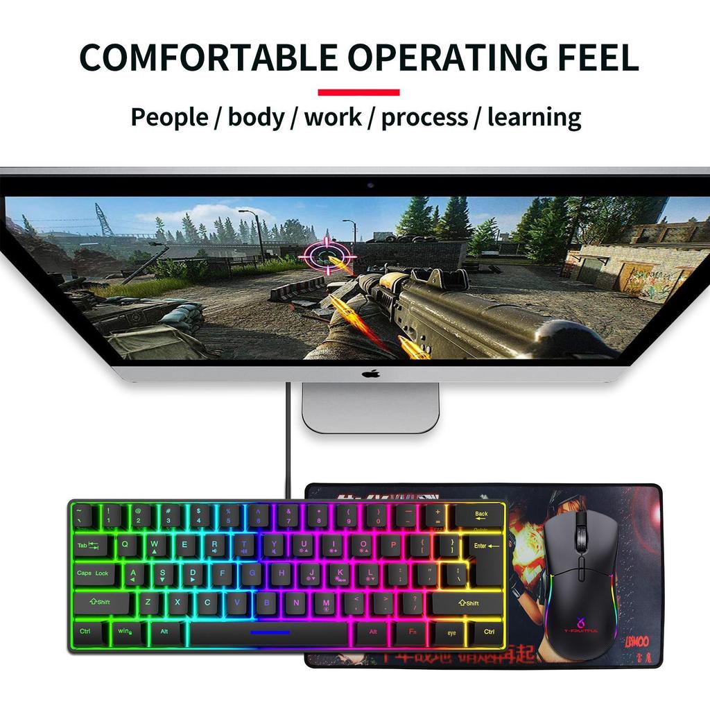 K401 Wired Gaming 61-Key Compact Keyboard