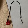 Round Beads Pendant Necklaces For Women Fashion Black Leather Rope Long Adjustable Sweater Chain Jewelry Gift Party