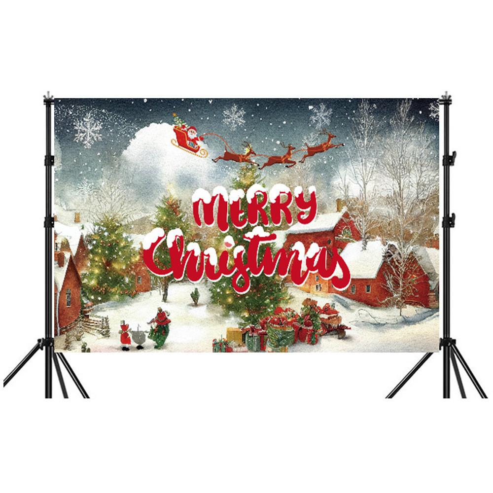 Christmas Background Banner Polyester Festival Party Decor For Holiday Event