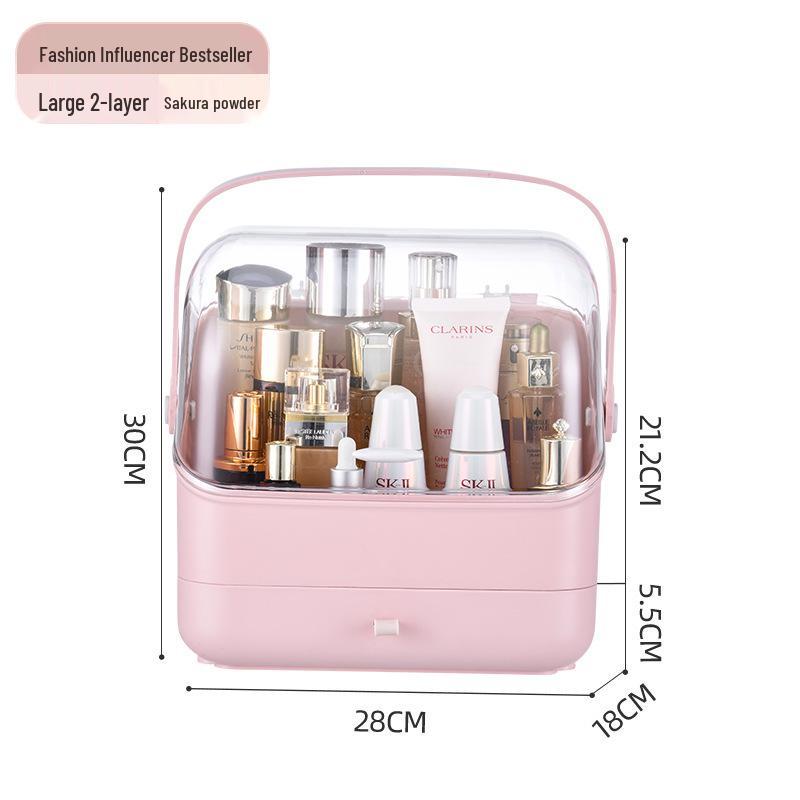 

Розкішний пилозахисний органайзер для косметики для робочого столу та гуртожитку