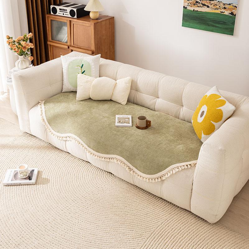 Special-Shaped Irregular Sofa Cushion  New Chenille Straight Row Seat Cushion Four-Season Universal Non-Slip Cover Cover Cloth Towel