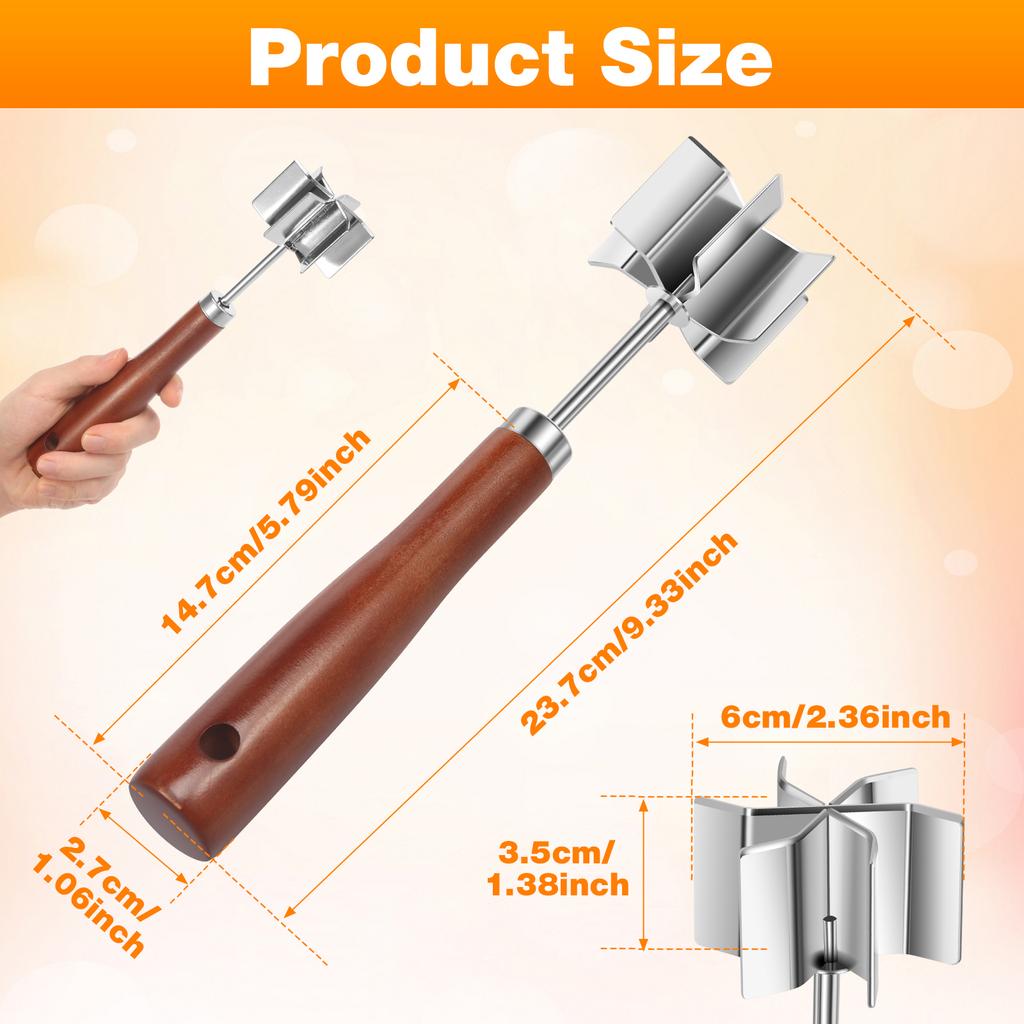 Meat Chopper Ground Beef Chopper Tool Stainless Steel Meat Chopper Masher Heavy Duty 6 Curve Blades Kitchen Beef Chopper Tool