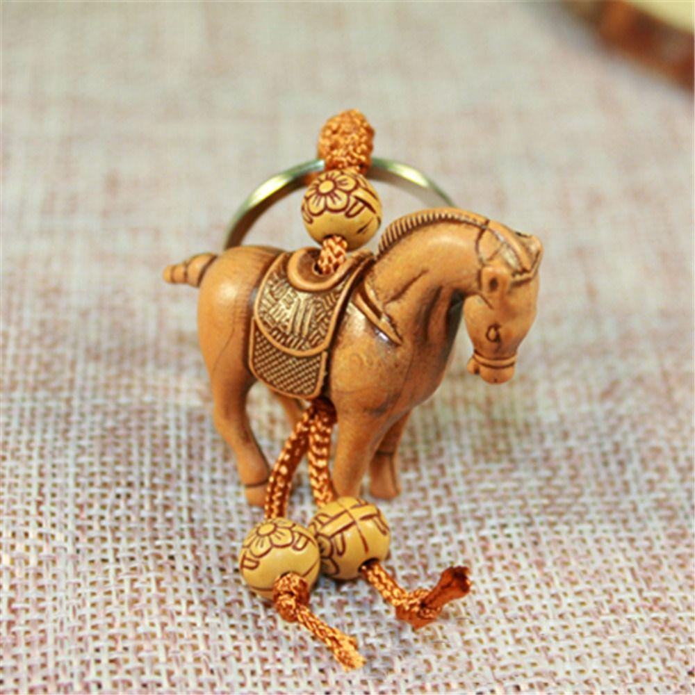 Elephant Bag Charm Key Ring Lucky Horse Keychain Weaving Key Chains Lucky Horse Keyring Key Holder