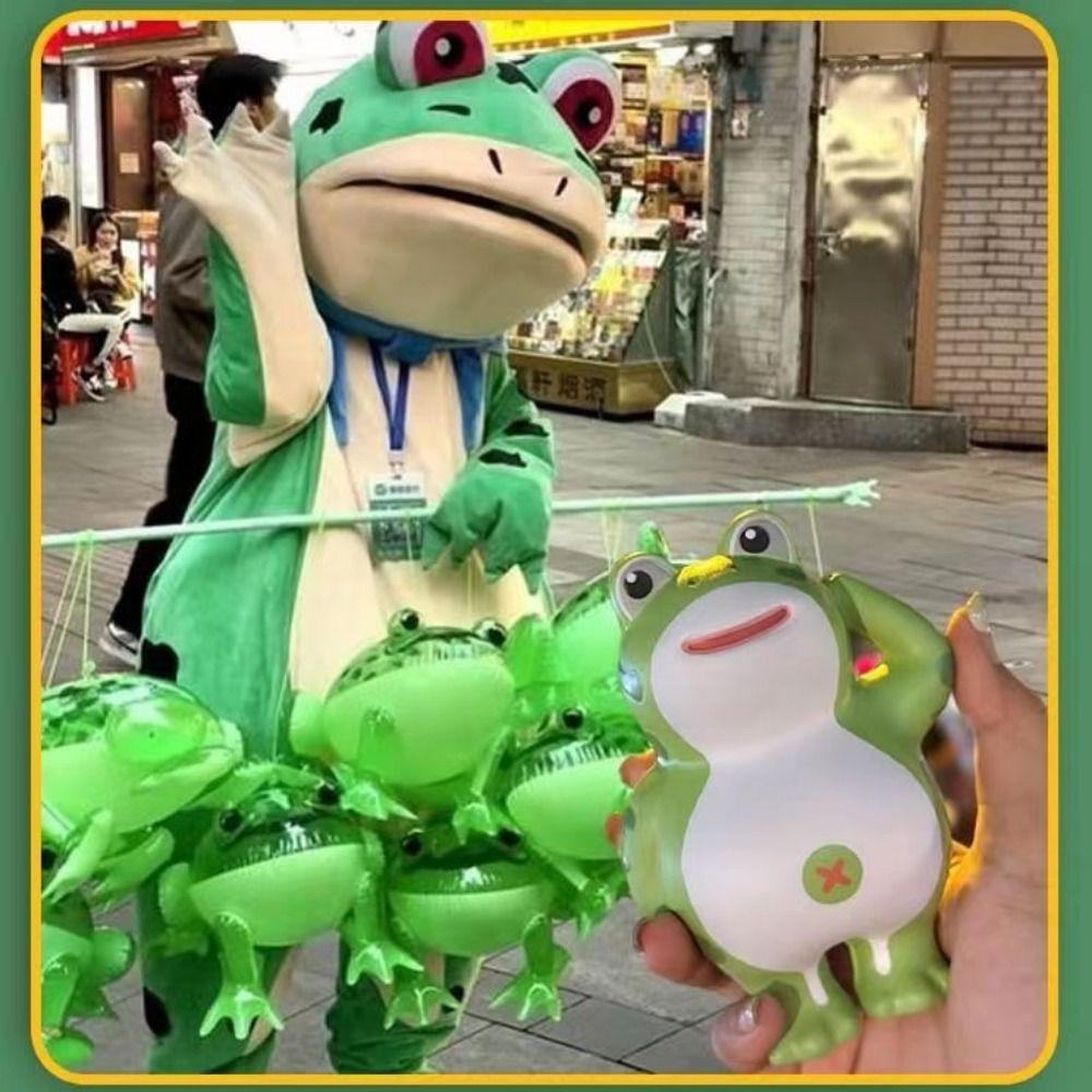 Green Squeeze Toy Frog Toy PU Slow Rebound Pinch Music Frog Frog Pinch Music Toy  Kids Toys