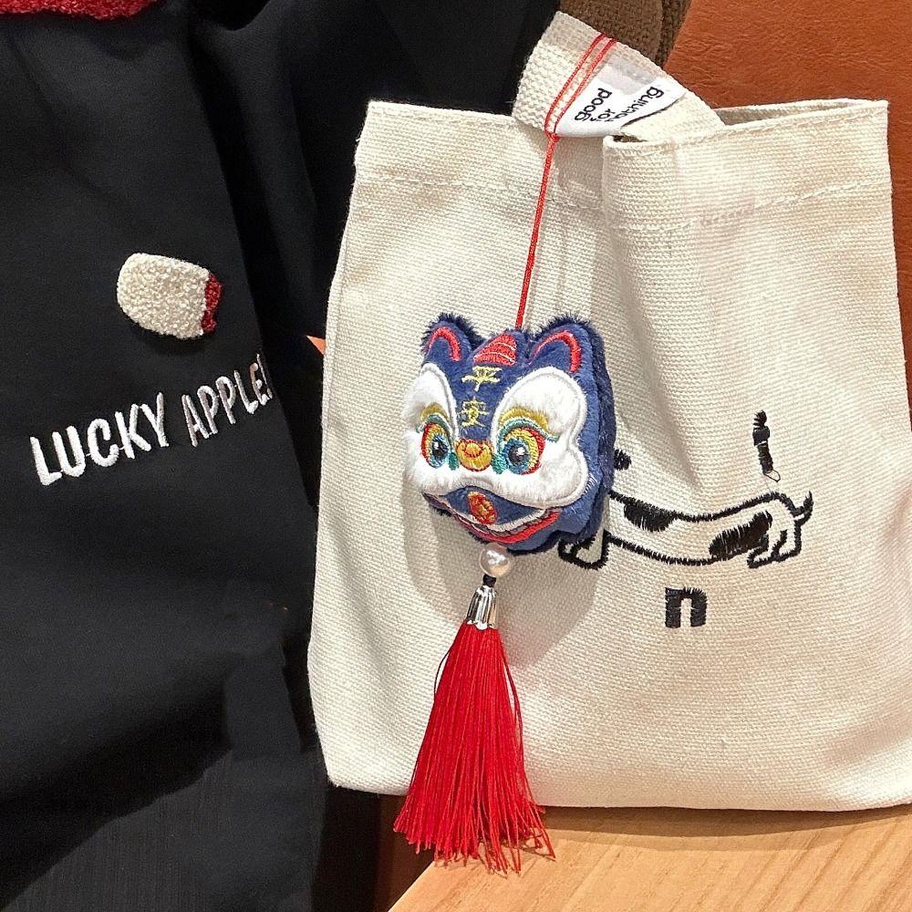 Chinese Style Lion Dance Tassels Pendant Awakened Lion New Year Zodiac Plush Doll Girls