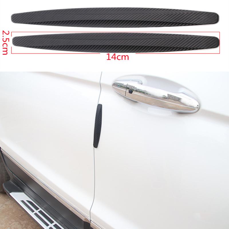 2Pcs 40x5CM Car Bumper Protector Guard Anti-Scratch Strips Sticker 4PCS 14x2.5CM Car Door Protection Anti-collision Body