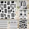 1 Pc Abstract Geometric Shower Curtains Bathroom Polyester Bath Curtains Printing Boho Shower Curtain Decor With Hooks Curtain
