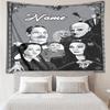 1PC Custom Name Addams Fan family Portrait Tapestry Accessories for Bedroom,Livingroom, dormitory Room Wall Decor, Fan Birthday Gifts