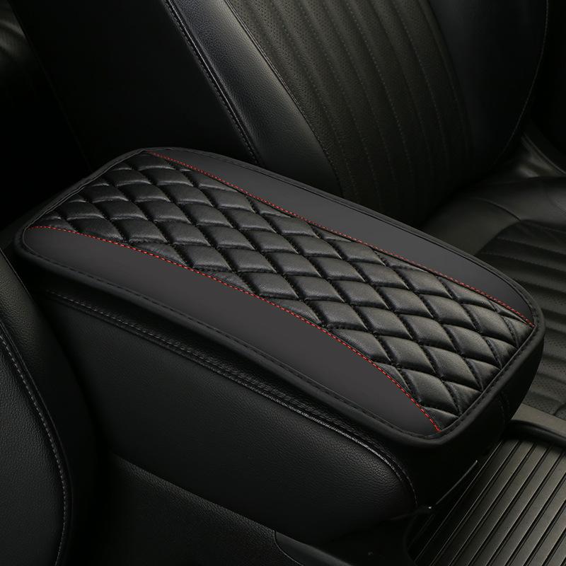 1PC Car Armrest Cover Mat Universal PU Leather Ethnic Style Print Non Slip Storage Box Pad Auto Styling Interior