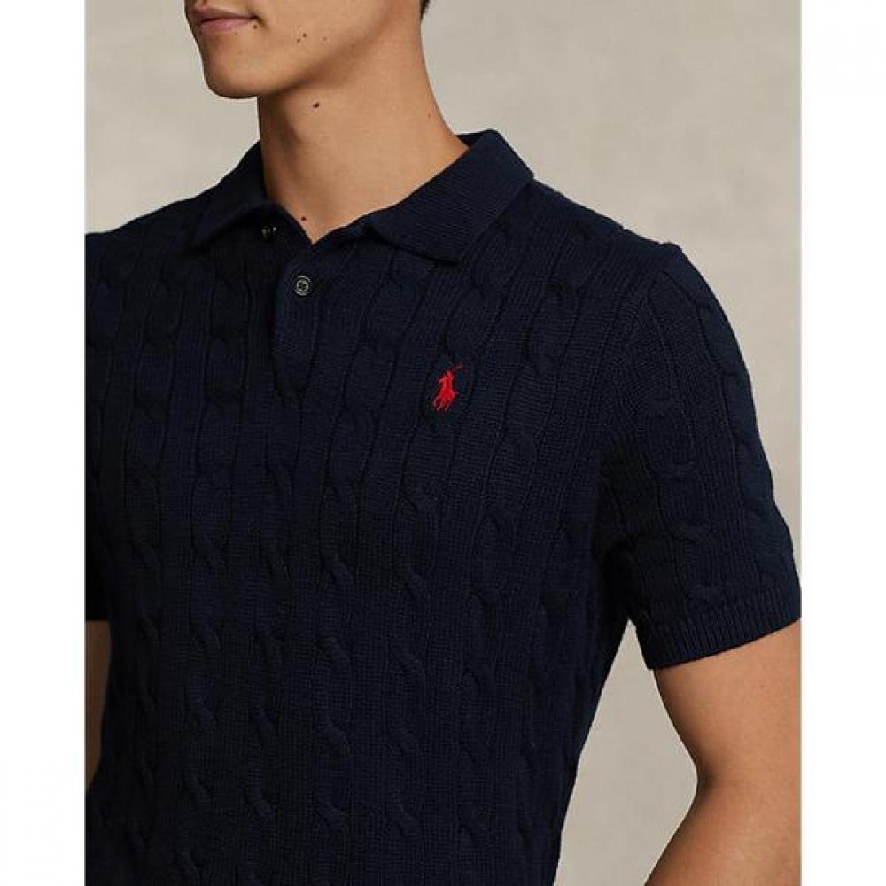 Polo Ralph Lauren Men Cable Knit Cotton Polo Collar Sweater  Mnposwe1n820014400 