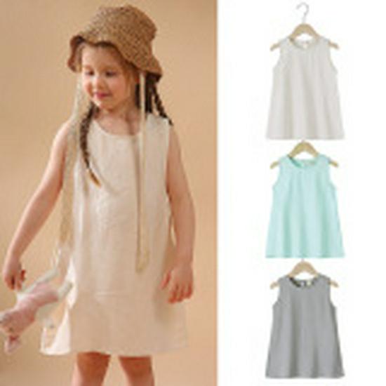 INS Summer Style Cotton Strappy Dress for Toddlers & Girls, Solid Color Patchwork Mesh Princess Puffy Skirt