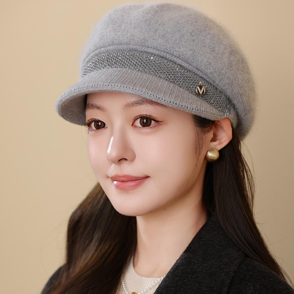 New Woman Winter Warm Hat Plush Fur Lined Warm Cap For Women Casual Rabbit Fur Blend Hat Streetwear Outdoor Fashion Knitted Hat
