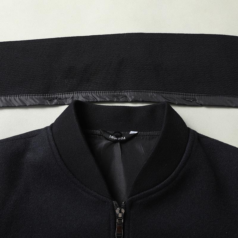 2026 Men's Plus Size Detachable Collar Wool Jacket - Autumn/Winter Casual Overcoat