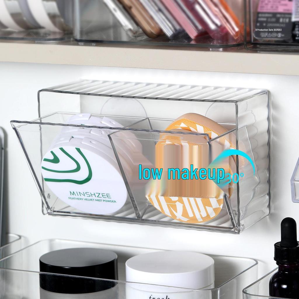 Wisząca szafka łazienkowa z przezroczystym schowkiem na waciki, myjki, patyczki kosmetyczne i szminkę