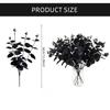 1/10/12Pcs Artificial Leaf Branch, 34cm Artificial Plant Black Leaves for Halloween Party Centerpieces, Home Decoration