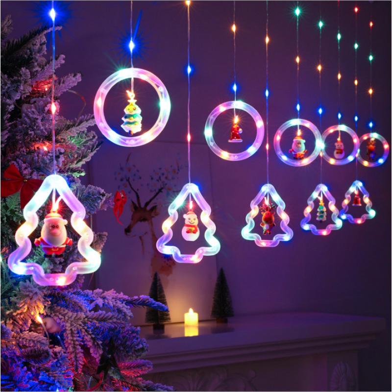 LED Christmas Star Curtain Lights - Festive Atmosphere with Wishing Ball & Flashing Colors