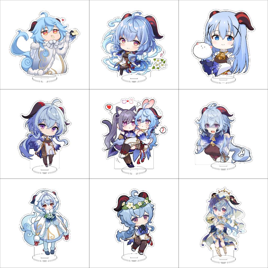 10CM Anime Genshin Impact Figure Stand Model Amamiya Ganyu Cute Desk Decor Standing Sign Gifts