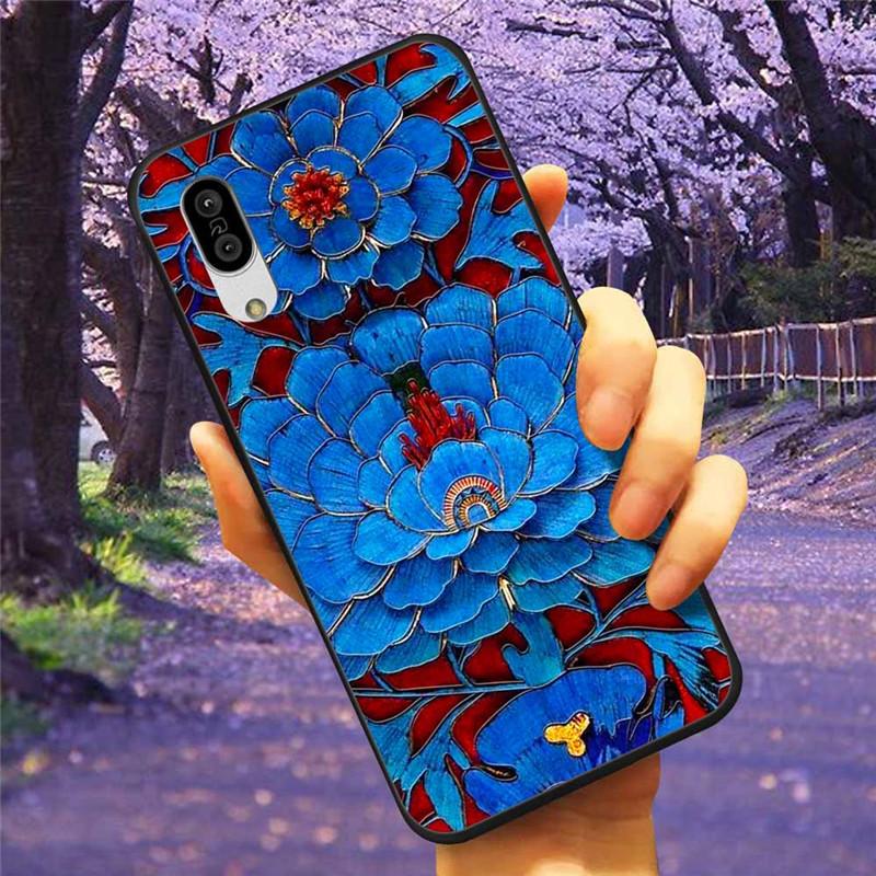 For Sharp Aquos Sense3 Case 3D Flower Relief Silicone Soft Emboss Cover For Sharp Aquos Sense 3 Lite Sense6 6 Luxury Cartoon
