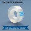 Transparent Tape Refills Bulk, 16 Rolls Clear Tapes, 3/4 Inch X 1000 Inch, Transparent Glossy Tape for Home School Office Supplies