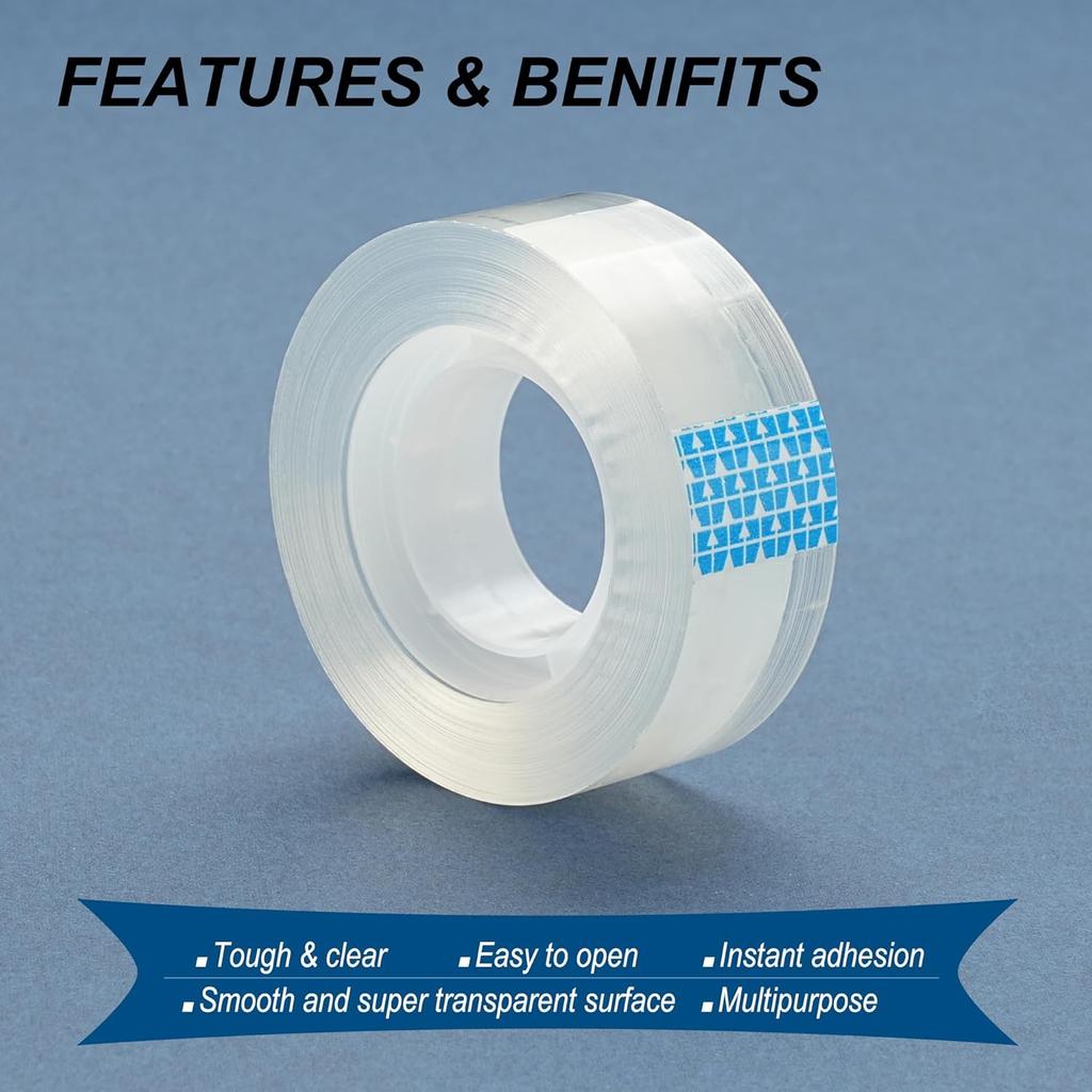 Transparent Tape Refills Bulk, 16 Rolls Clear Tapes, 3/4 Inch X 1000 Inch, Transparent Glossy Tape for Home School Office Supplies