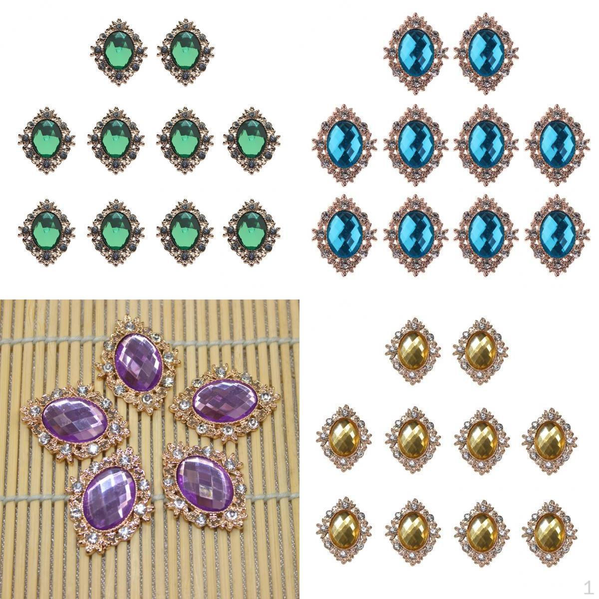 

40 штук Сделай сам Круглые Блестящие Стразы Плоские Пуговицы Украшение для Свадебных Поделок