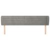 VidaXL Headboard with Ears Light Grey 203x23x78-88 Cm Velvet3117350