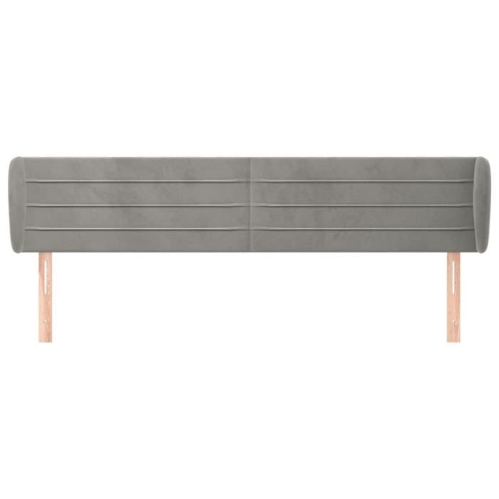VidaXL Headboard with Ears Light Grey 203x23x78-88 Cm Velvet3117350