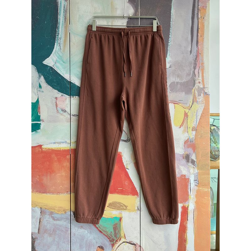 

Foreign Trade Original Order Bil * Labong Side Vertical Embroidery Wired Casual Fleece-lined Loose Ankle-tied Sweat pants 1590 Dark brown M