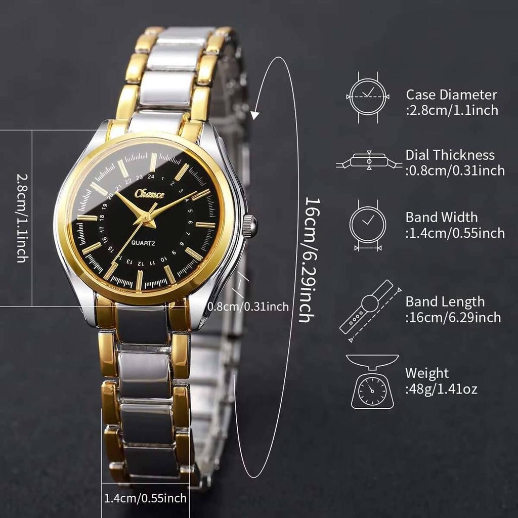 Set de Relojes para Pareja de 2 Piezas Reloj de Moda para Hombre de Negocios Relojes de Pulsera de Cuarzo para Mujer