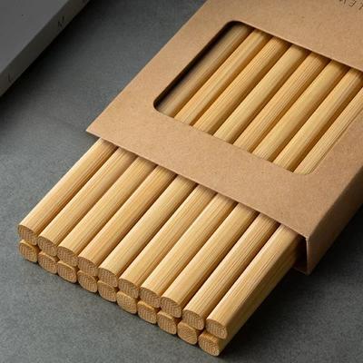 5/10 Pares Palillos Chinos de Bambú, Sin Pintar, Sin Cera, A Prueba de Moho, Antideslizantes, Utensilios de Cocina Japoneses Juego de Palillos de Bambú