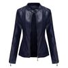 Fashion Women's Leather Jacket PU Leather Short Coat Stand Collar Jacket Women's Spring and Autumn Thin Leather Jacket