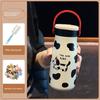 Uk Beloved Dopamine Ceramic Stainless Steel Insulated Cup for Girls, Cute Portable Tea-Water Separation Direct Drinking Cup