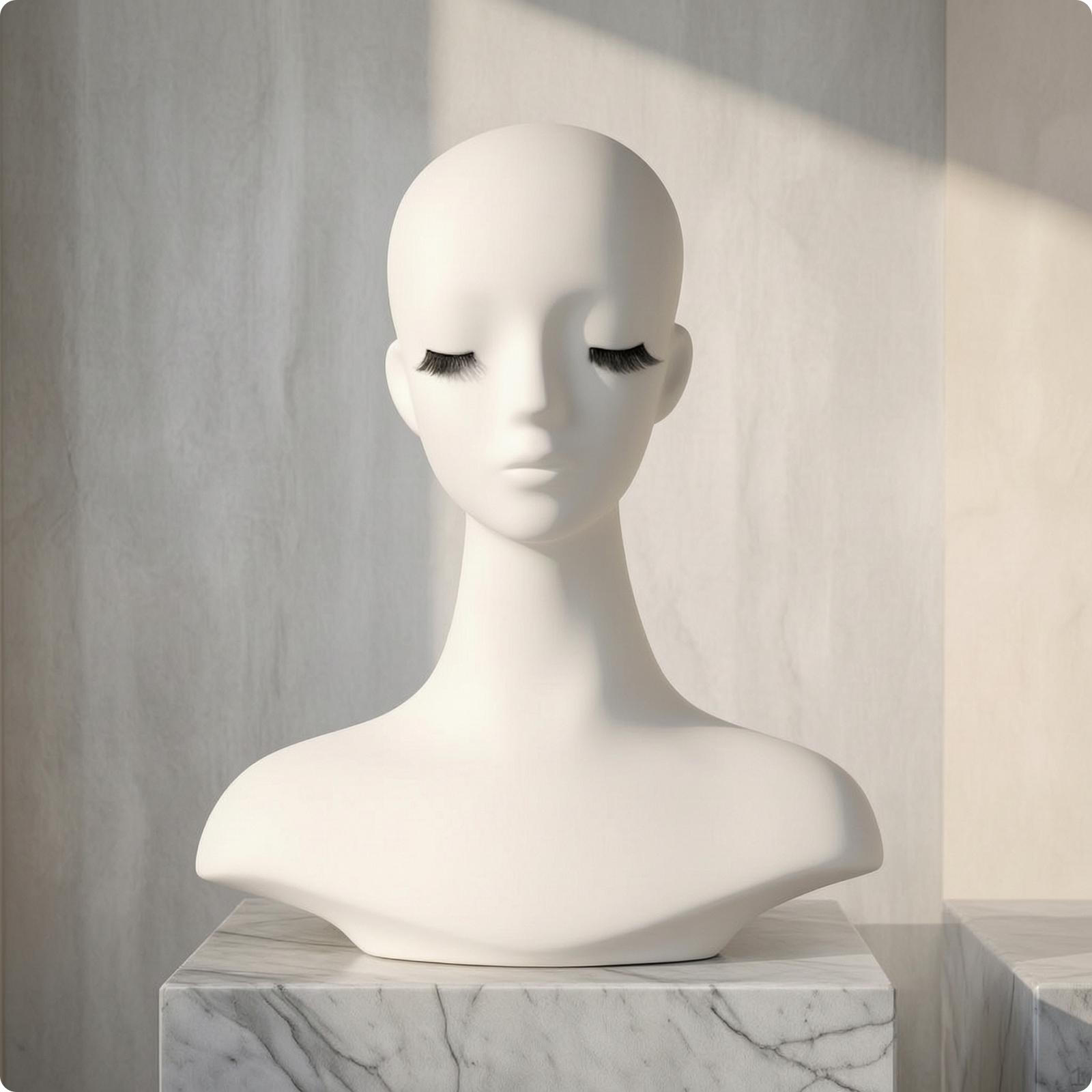 Mannequin Bust with Shoulders Molded Head Shaped for Boutiques,