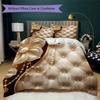 Gold Leather Pattern Bedding uilt Set uilt Cover Pillowcase Home Decoration Birthday Gift (1 * duvet cover + 2 * pillowcase without core)