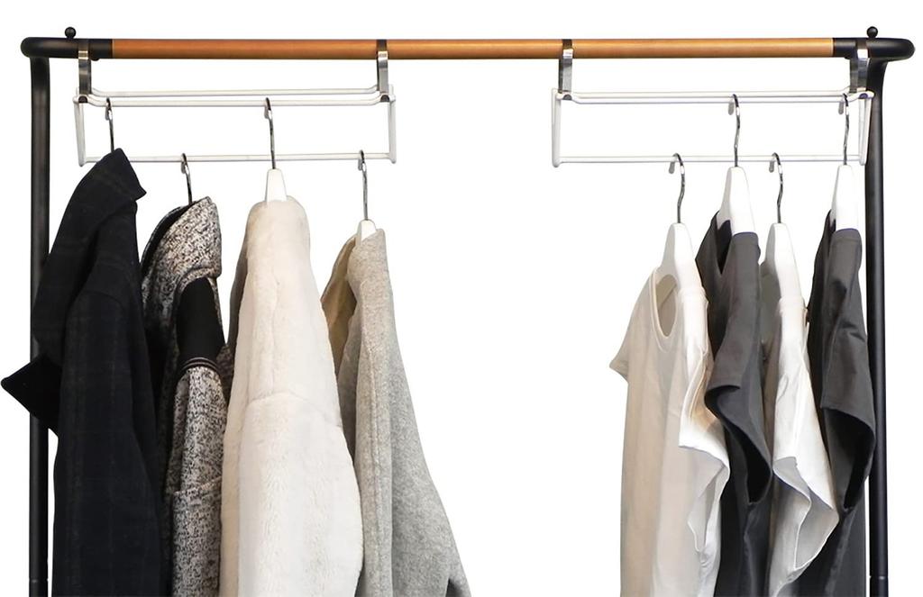 Shinko Hanger (Shinkohanger) Improves Storage Efficiency with a Set of 2 V-Shaped Space Hooks for White Clothes, Clothes, Closet Organization,