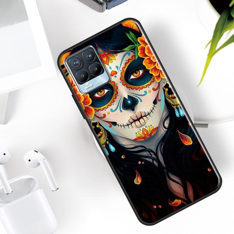 

Catrina Beautiful Rose Girl Skull Case For Realme 15 11 12 13 14 Pro Plus C63 C61 C55 C51 C53 C25 C65 C67 C71 C75 GT6 GT7 Pro Realme 11 Pro Plus