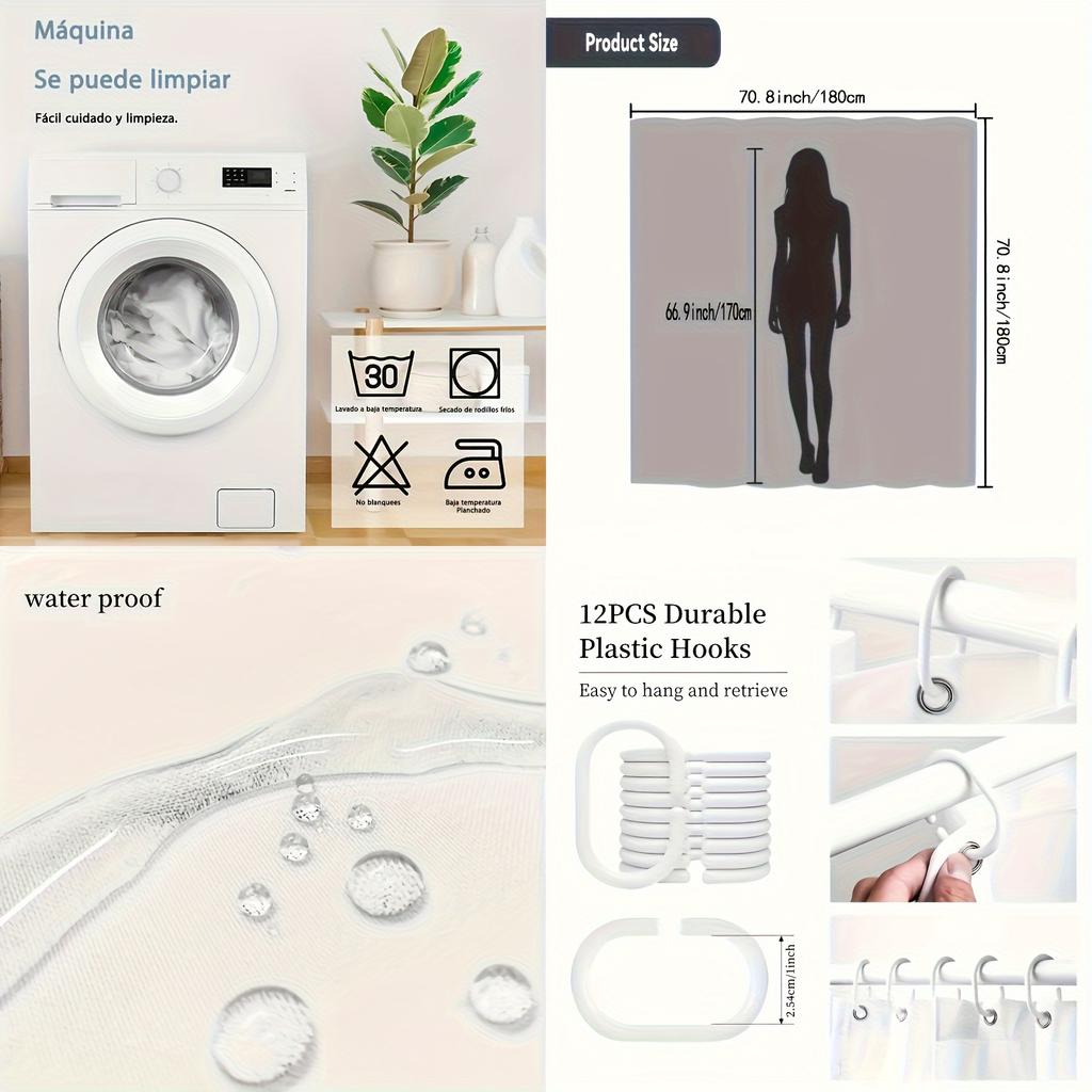 Stylish Black Pebble Waterproof Shower Curtain – Perfect for Adding a Modern and Soothing Touch to Your Bathroom Decor