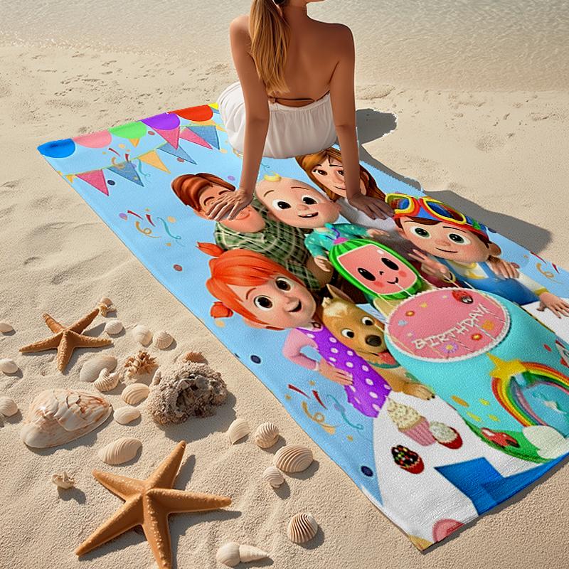 Ultra-Soft Beach Towel with Cocomelon Theme,Ideal for Pool - Camping, Diving - Perfect Travel Essential, Vibrant Beach Towel.