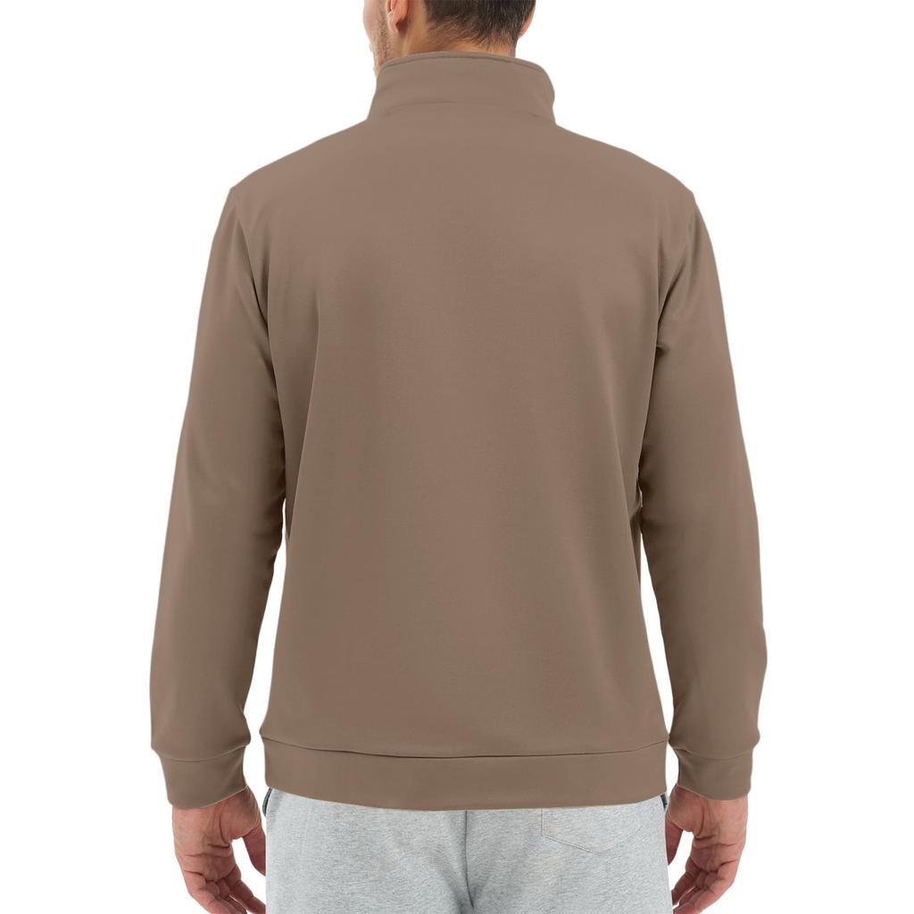Men's Casual Long-Sleeved Collared Quarter-Zip Sweatshirt