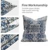 Boho Cushion Covers 18x18 Set of 2 Blue Throw Cushion Covers Outdoor Decorative Linen Cushion Covers for Couch Bed Sofa Cushion Boho Pillowcases