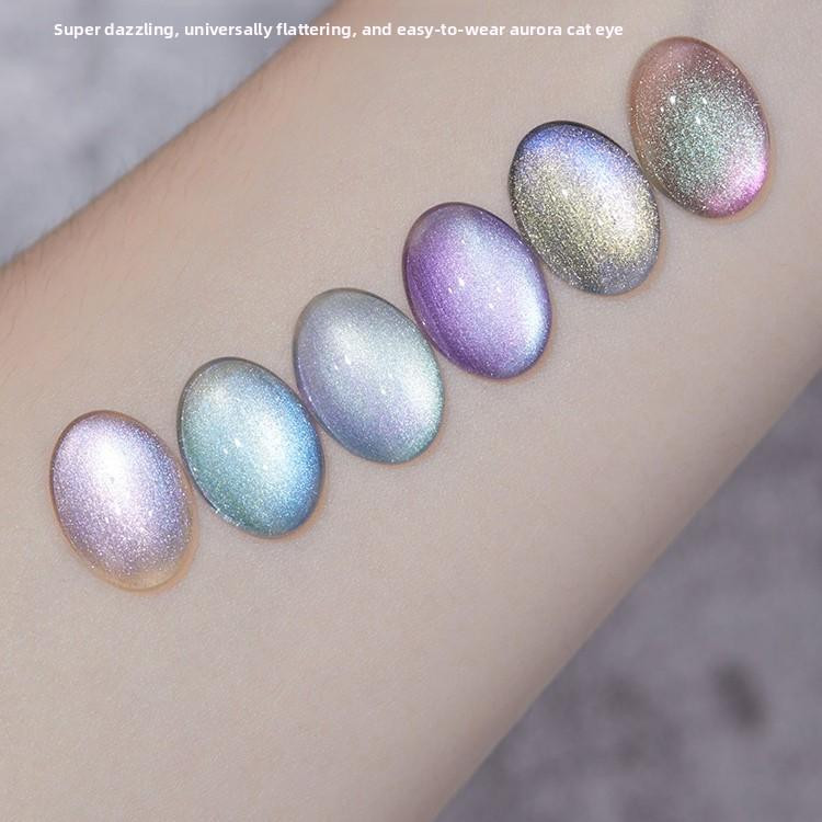 Cat eye nail polish gel super shiny colorful glass bead cat eye gel nail art decor