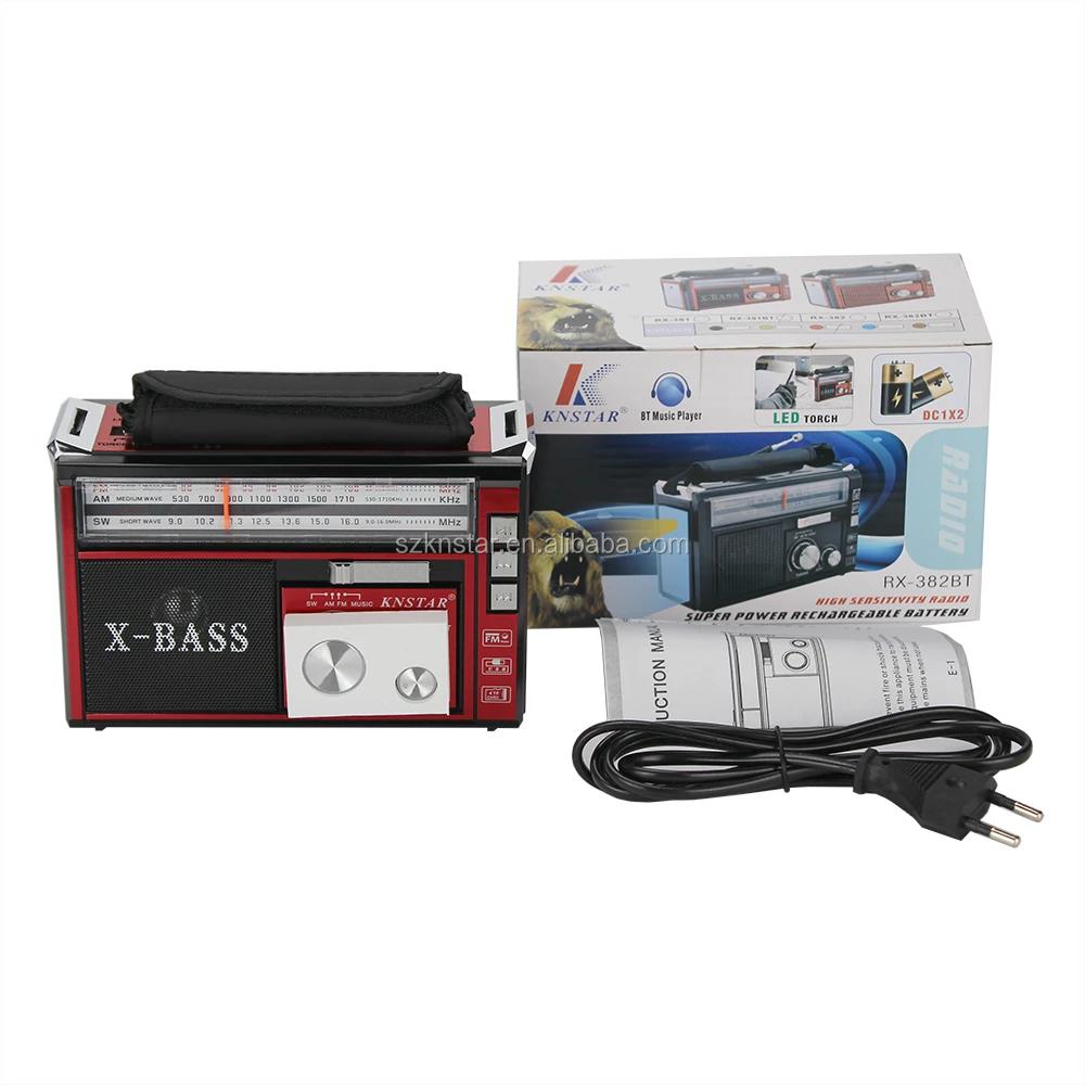 New RX-381 LED Lighting Portable Wireless Bluetooth Speaker AM FM SW Multi-band Radio Speaker with USB/TF MP3 Music Player