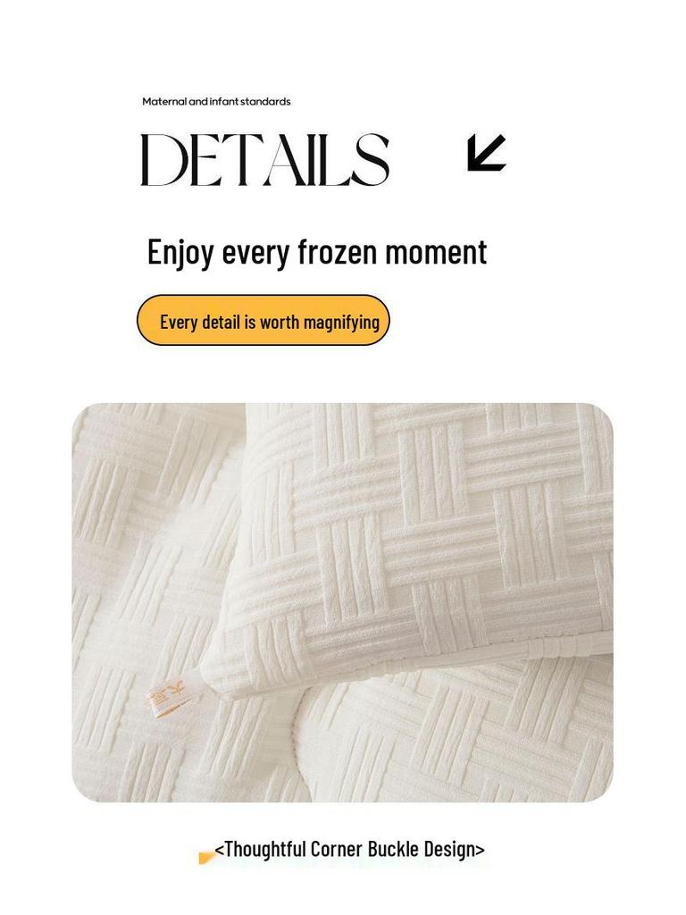 2025 A-Class Washed Cotton Waffle Soybean Winter Quilt Blanket Comforter Core - Thickened Solid Color