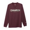 Champion Maroon Long Sleeve Round Odor Polarized Back Hem Rubber Basketball Men's T-Shirt, Neck, Antibacterial, Resistant, Quick-Drying, Print, Print,
