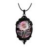 Collana Rosa Gotica Collana con Pendente Floreale Rosa Vintage in Vetro Gioiello Punk Oscuro Regalo per Donne Ragazzine