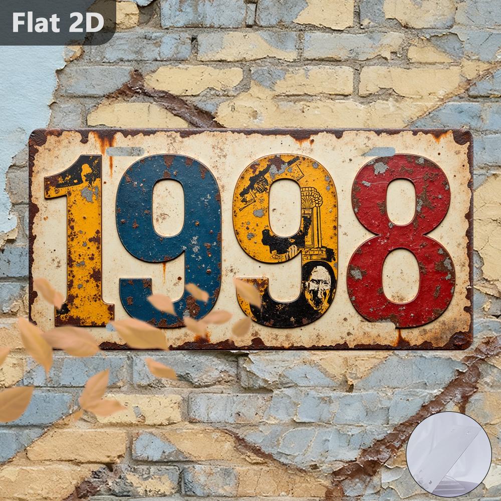 D Flat pc Only for Decoration Decor Outdoor Signs Wall Decor Sign Year Retro Home Decor License Plate Shaped