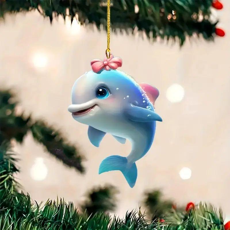 Entzückender Acryl Delfin Autoanhänger Lustige Cartoon Dekoration Perfekt für Fahrzeuge