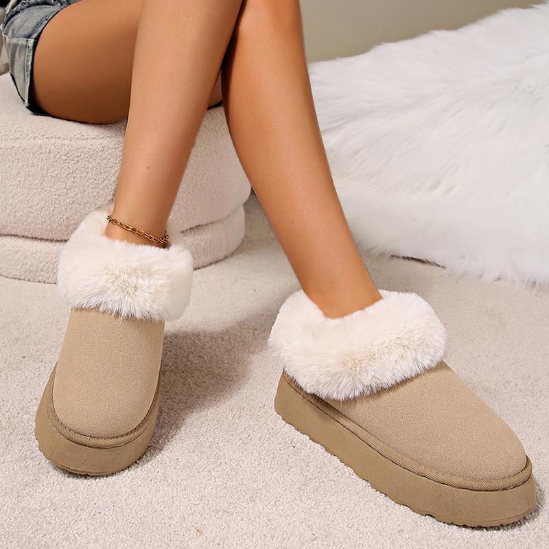 Fashion Winter Thicken Plush Warm Snow Boots for Women Plus Size 36-43 Non Slip Cotton Padded Shoes Woman faux fur platform Ankle Boots