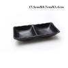 1Pcs Black Melamine Food Grade Plastic Soy Sauce  Pot Bar Tableware Seasoning Sauce Chili Double Grid Sauce Dish Snack Plate